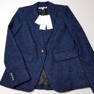 NWT Veronica Beard Cutaway Dickey Jacket Blazer in Blue Plaid Size 0